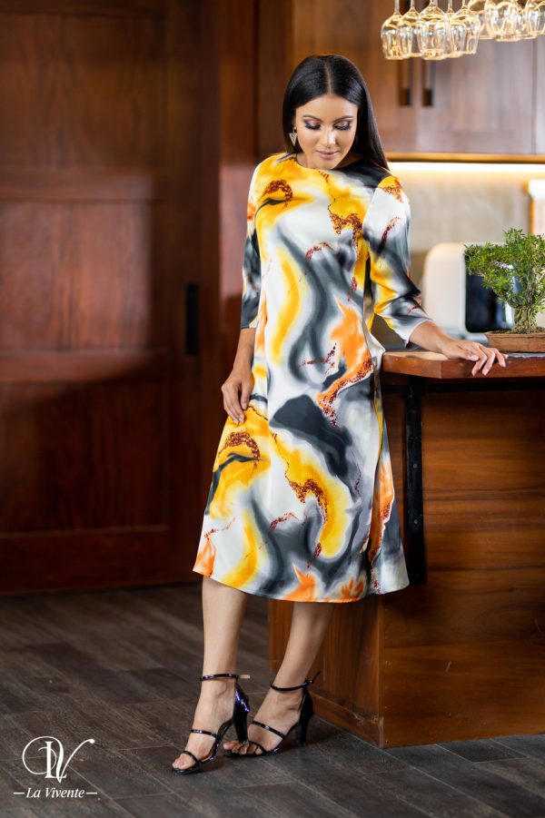 Printed Evening Wear Dress - Image 5