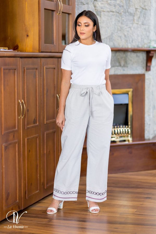 Embroidered linen pant - Image 4