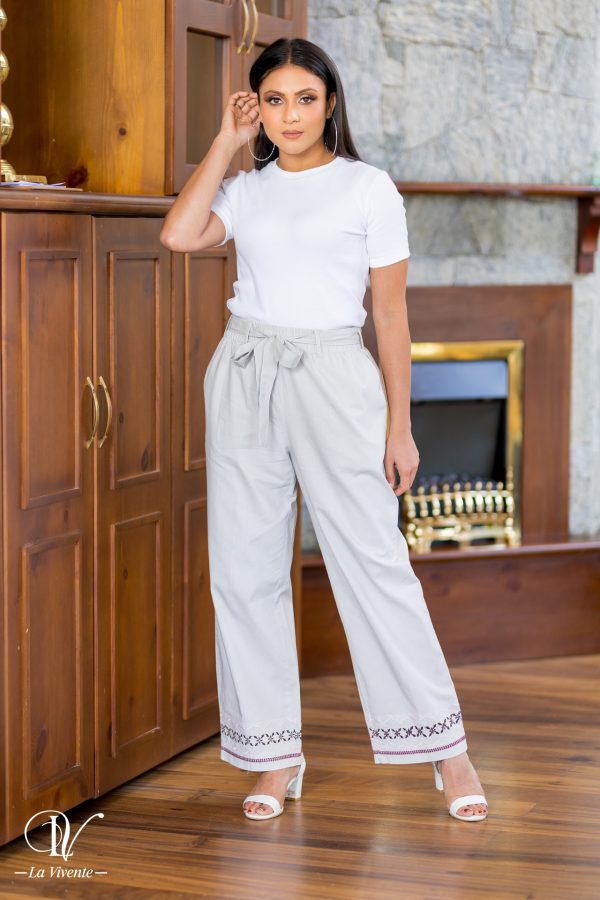 Embroidered linen pant - Image 2