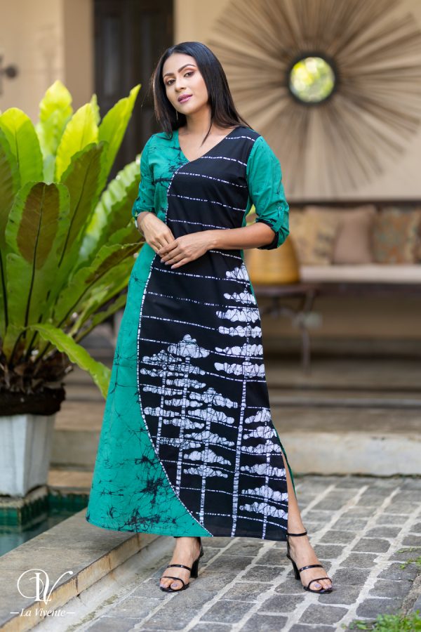 Two-tone Batik Maxi Dress - Image 3