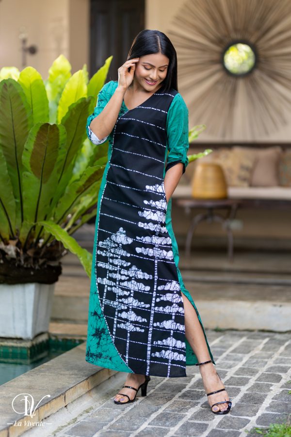 Two-tone Batik Maxi Dress - Image 2