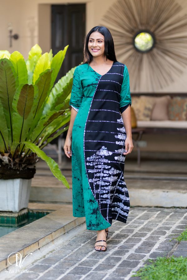 Two-tone Batik Maxi Dress