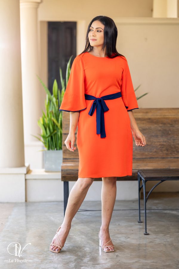 Contrast Sleeve Detailed Short Dress - Image 4