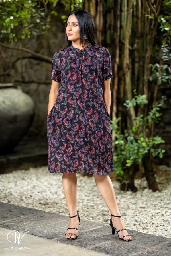 Paisley Printed Shirt Dress - Image 5