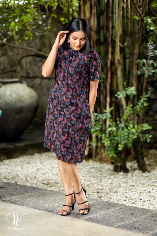 Paisley Printed Shirt Dress - Image 4