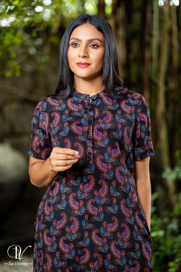 Paisley Printed Shirt Dress