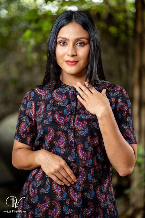 Paisley Printed Shirt Dress - Image 2