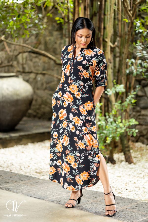 Floral Printed Shirt Maxi Dress - Image 4