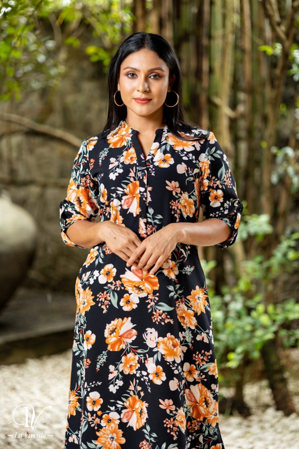 Floral Printed Shirt Maxi Dress - Image 3