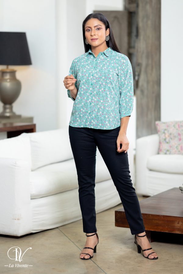 Floral Printed Shirt Top - Image 4
