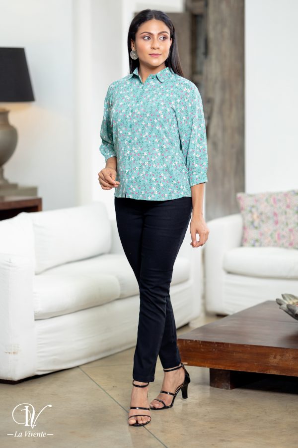 Floral Printed Shirt Top - Image 3