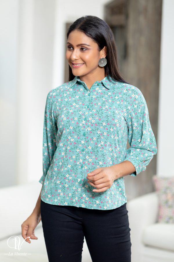 Floral Printed Shirt Top - Image 2