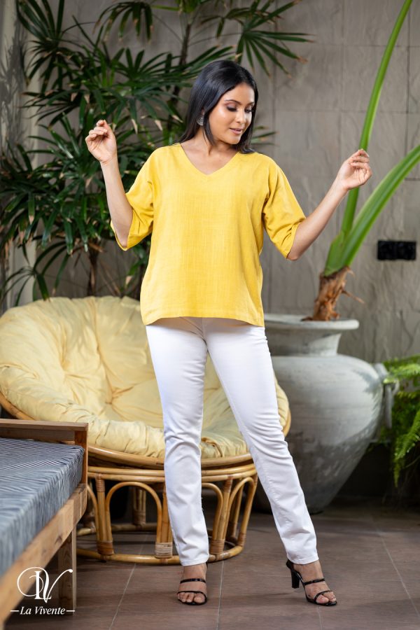 Loose Fitted V-Neck Top - Image 2