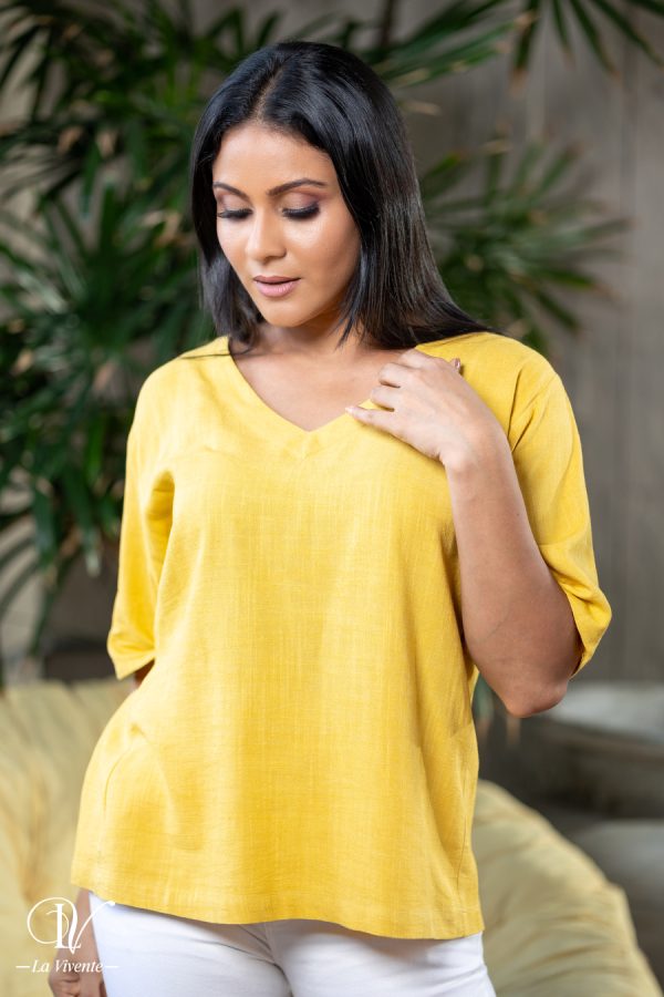 Loose Fitted V-Neck Top