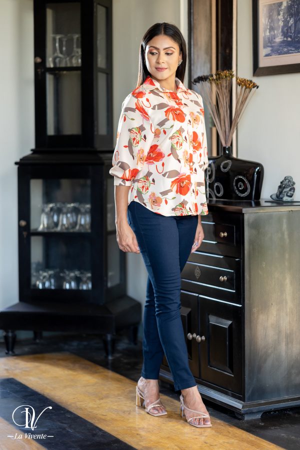 Floral Patterned Shirt Blouse - Image 3