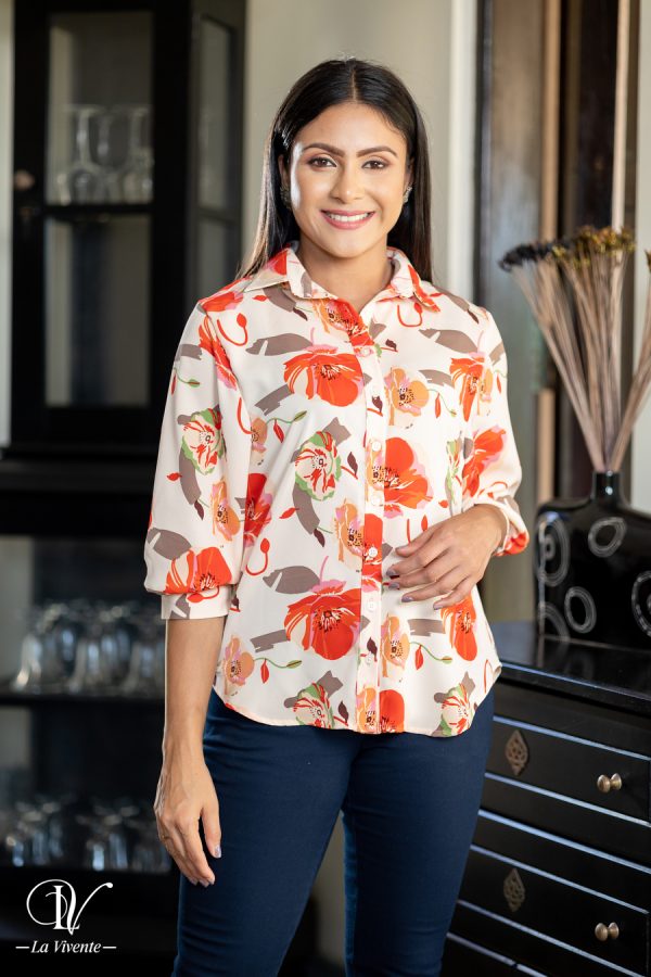 Floral Patterned Shirt Blouse - Image 2
