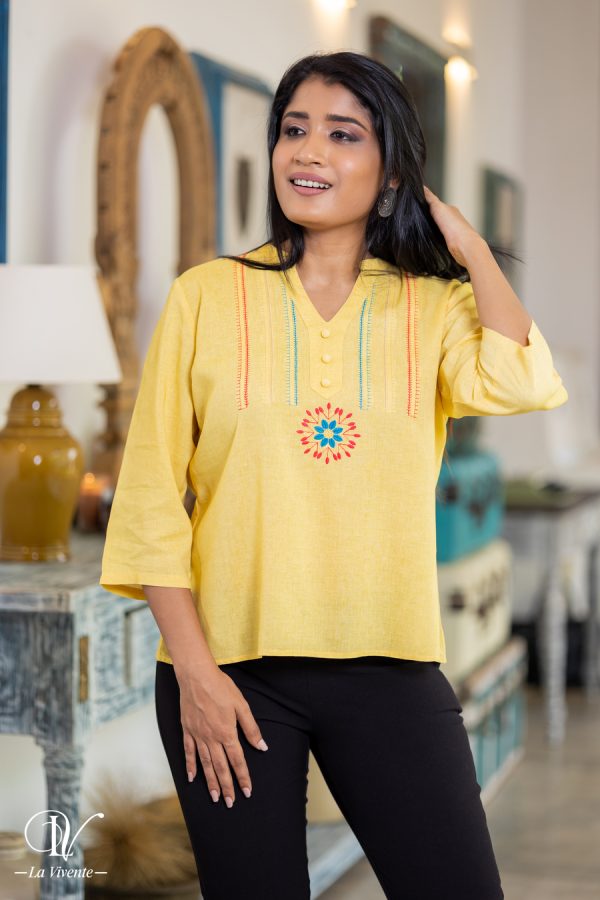 Tribal Embroidered Blouse Top - Image 3