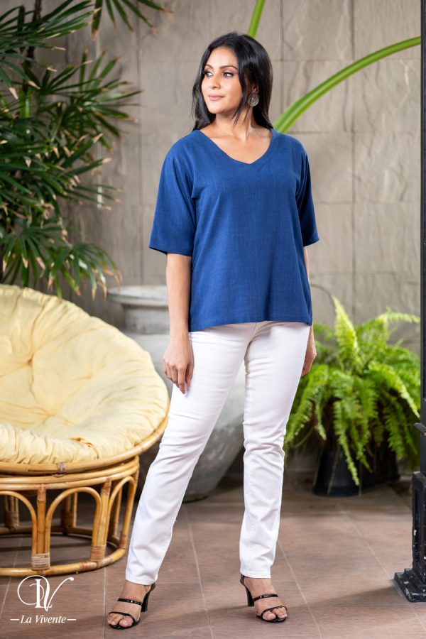 Loose Fitted V-Neck Top - Image 4