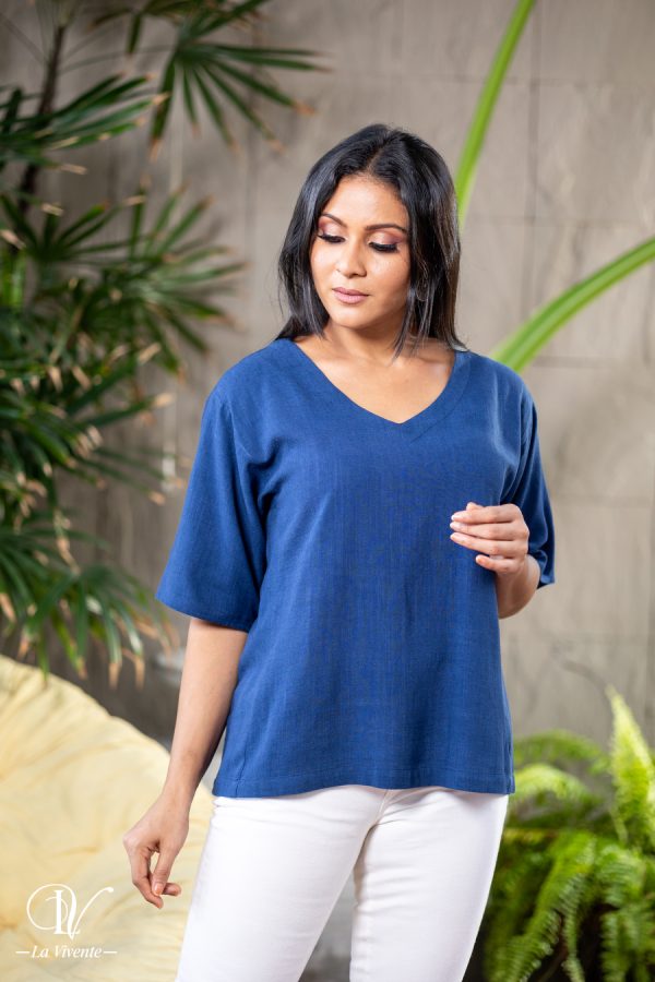 Loose Fitted V-Neck Top - Image 2