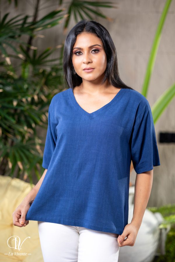 Loose Fitted V-Neck Top