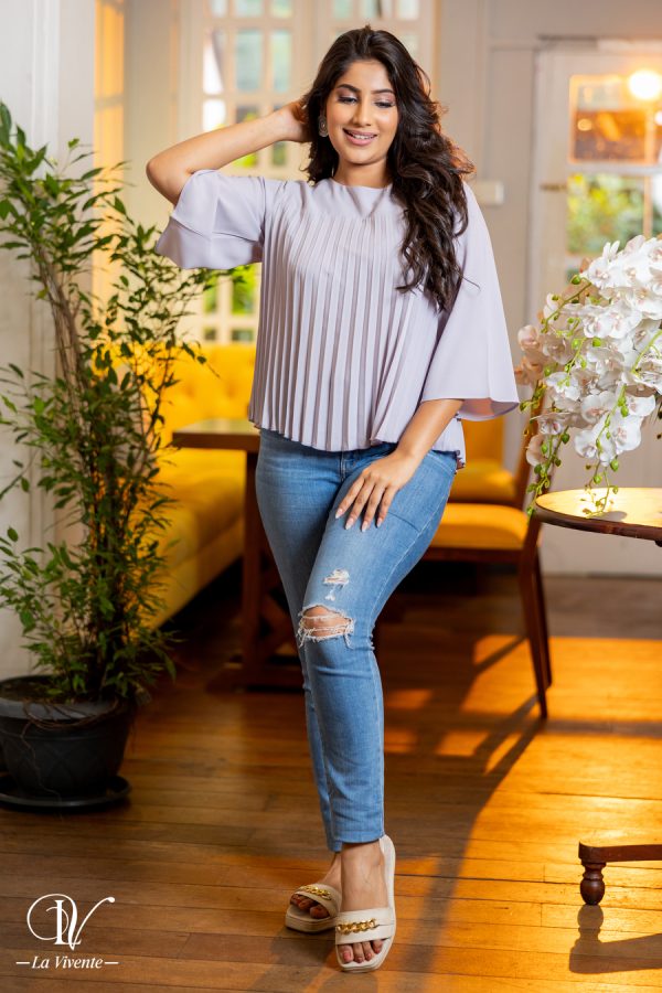 Flare Sleeved Sunray Top - Image 5