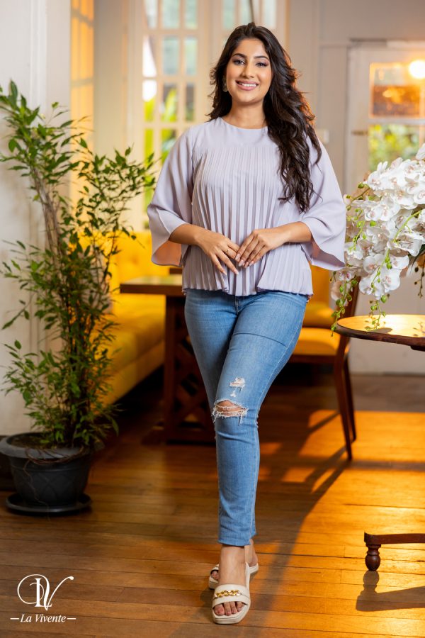 Flare Sleeved Sunray Top - Image 3