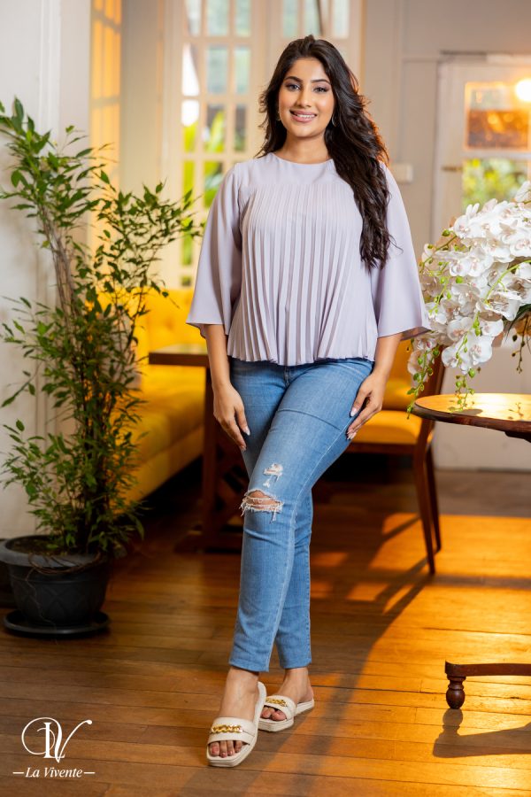 Flare Sleeved Sunray Top - Image 2