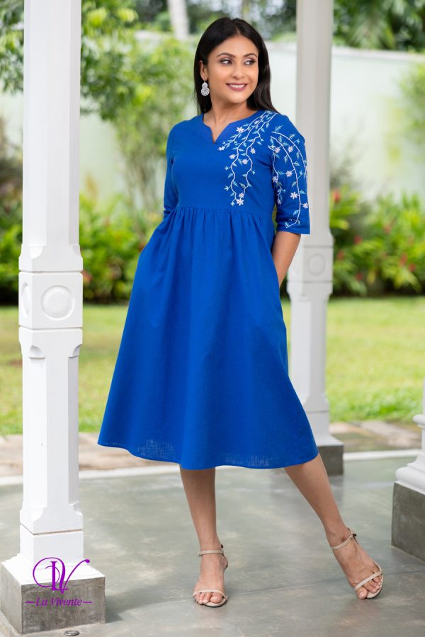 Fold up Sleeved Shirt Collared Short Dress - Image 2