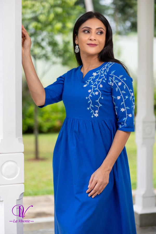 Fold up Sleeved Shirt Collared Short Dress - Image 5