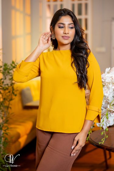 Sleeve Button Detailed Round Neck Blouse