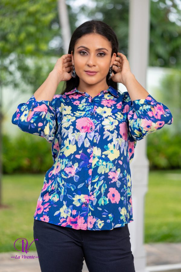 Floral Patterned Button-up Blouse - Image 2