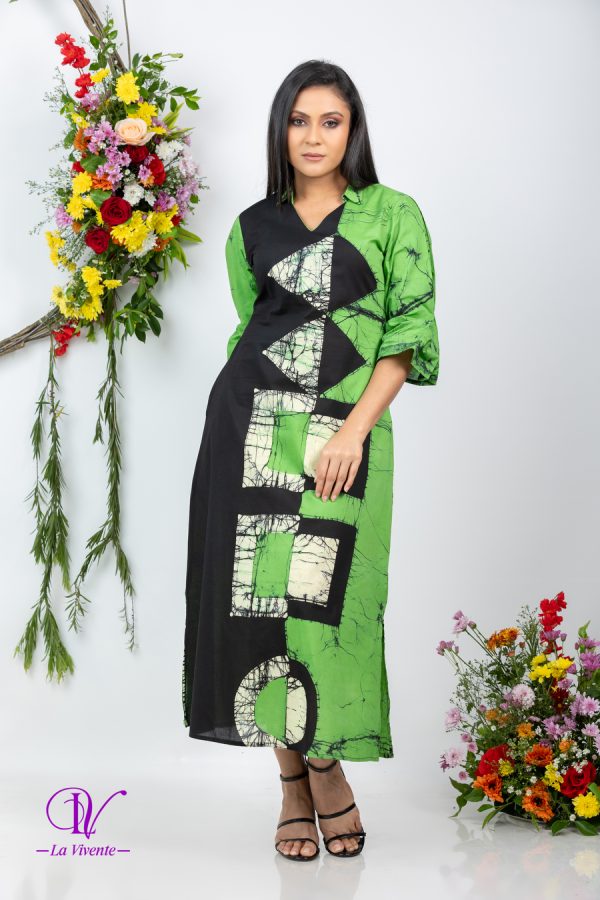Geometric Print Batik Maix Dress