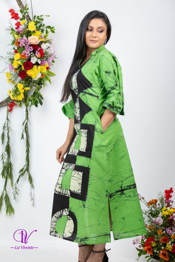 Geometric Print Batik Maix Dress - Image 5