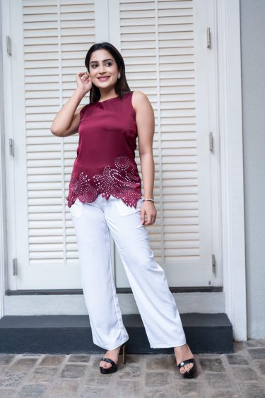 Geometric Lasercut Sleeveless Top