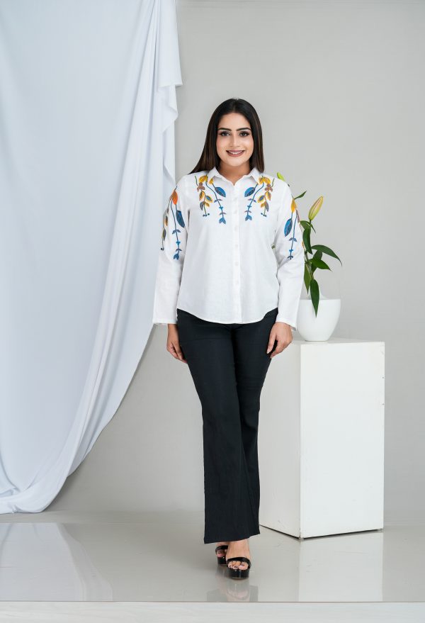 Embroidered Button Up Shirt Blouse - Image 5