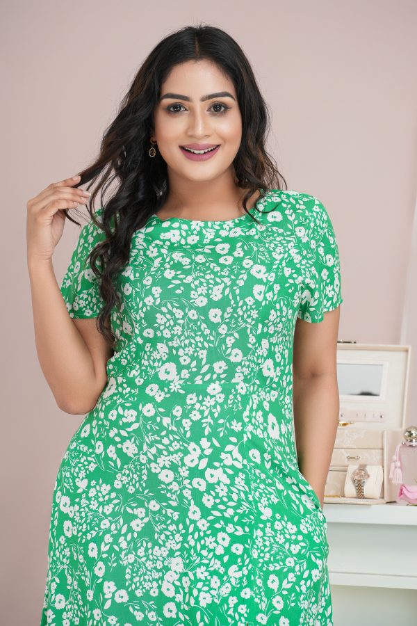 Floral Patterned Front Slit Detailed Maxi Dress - Image 2