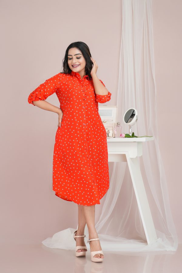 Floral Patterned Button Up Shirt Dress - Image 4