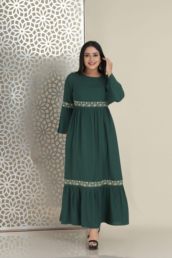 Geometric embroidered tiered maxi dress - Image 2