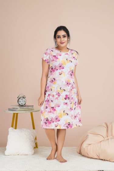 Floral Patterned Loose-fit Nightdress