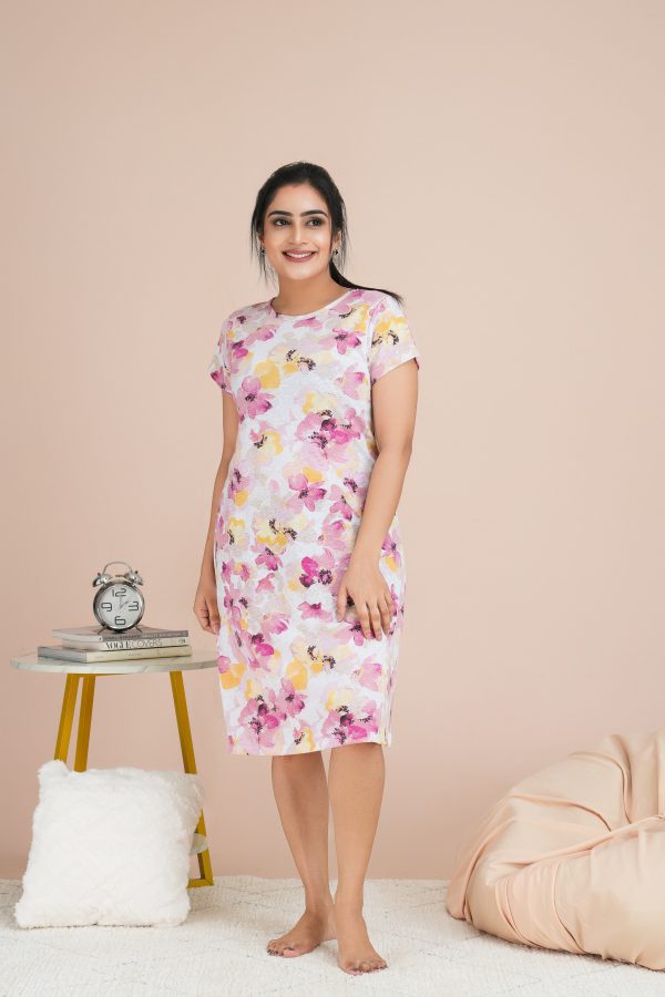 Floral Patterned Loose-fit Nightdress - Image 2