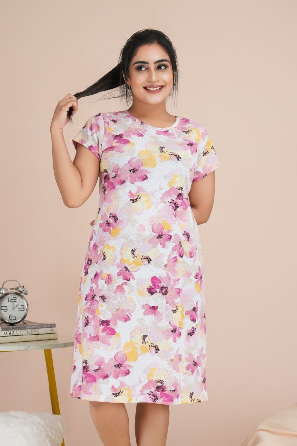 Floral Patterned Loose-fit Nightdress - Image 3