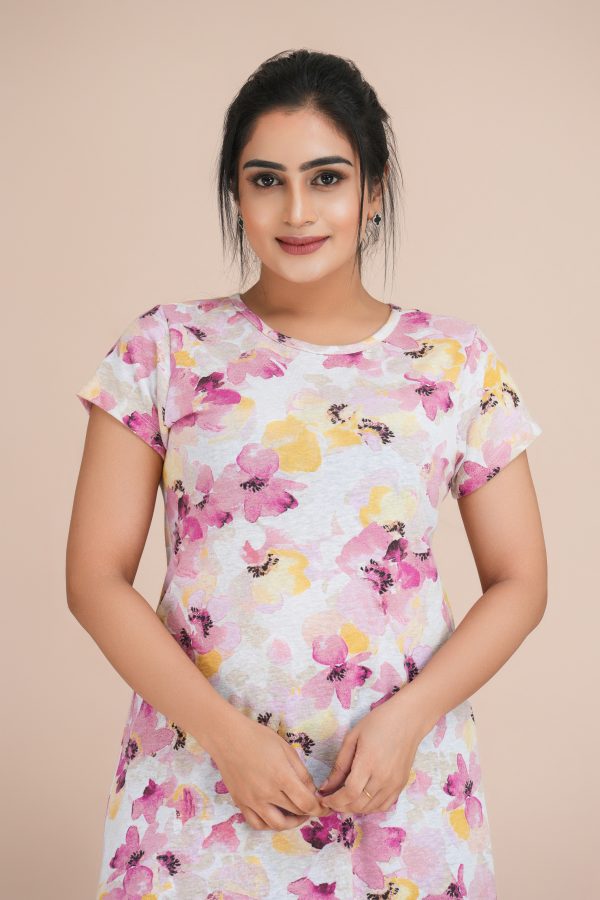 Floral Patterned Loose-fit Nightdress - Image 4