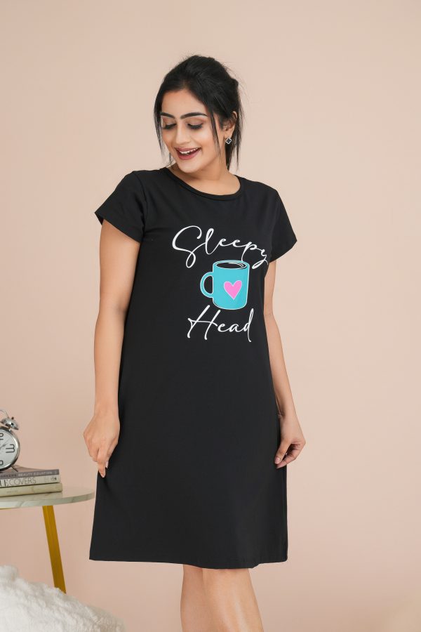 Graphic Printed Loose-fit Nightdress - Image 3