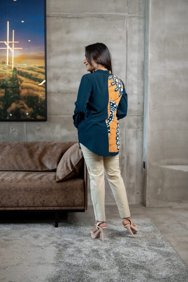 Two-Tone Button Up Batik Shirt - Image 3