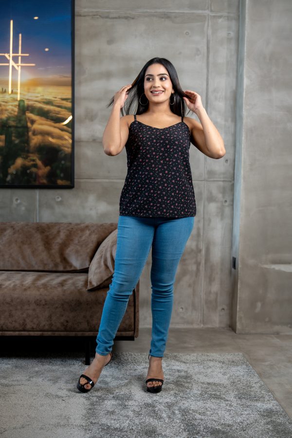 Floral patterned Cami Top With Adjustable Strap - Image 3