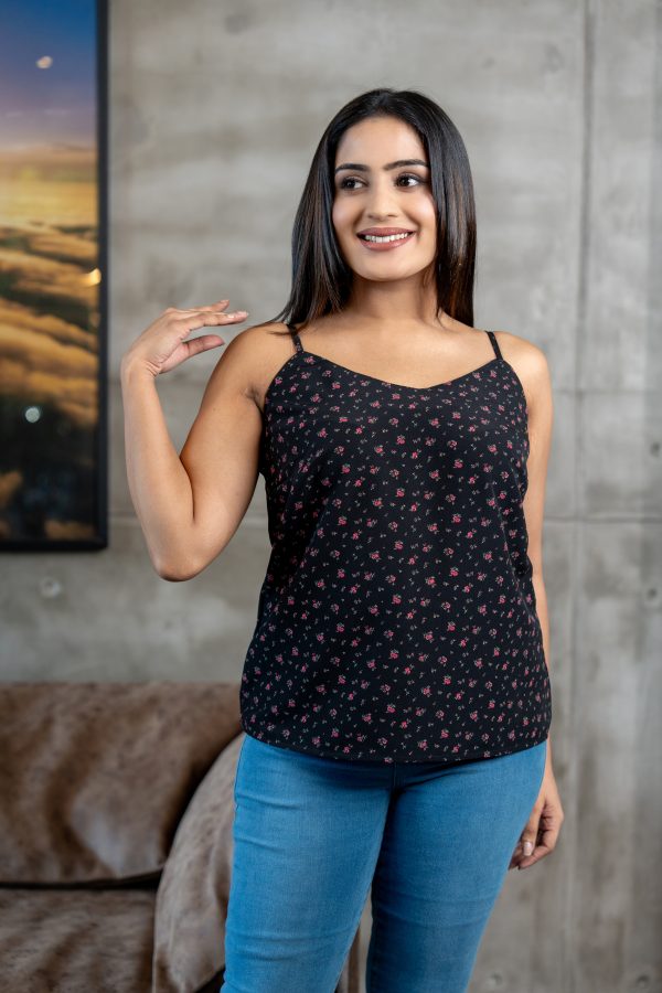 Floral patterned Cami Top With Adjustable Strap