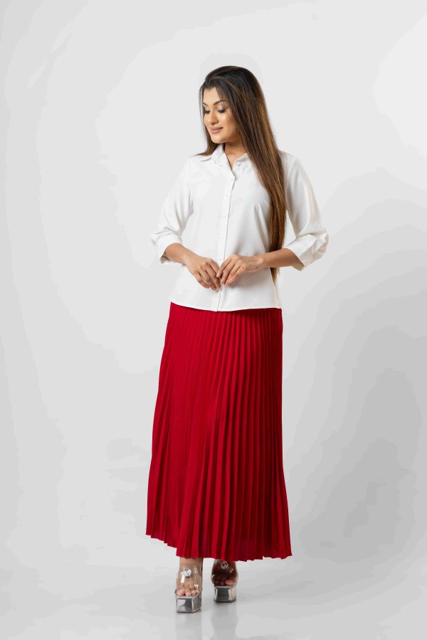 Pleated Skirt With Waist Belt - Image 4