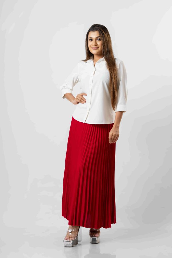 Pleated Skirt With Waist Belt - Image 3