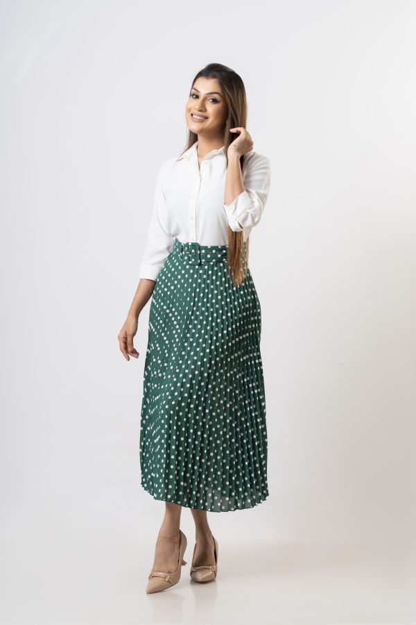 Polka Dot Sunray Maxi Skirt