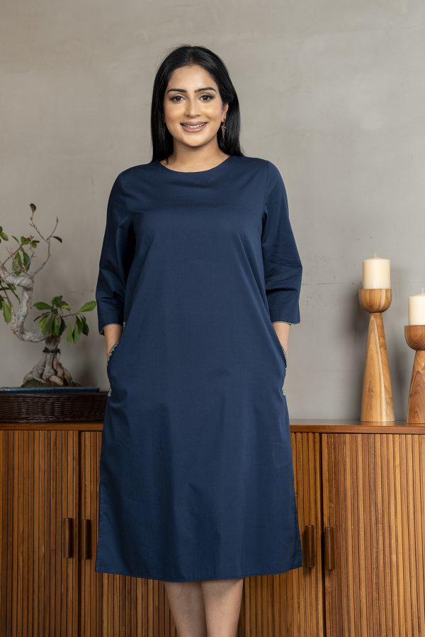 Pocket Open Embroidered Short Dress - Image 2